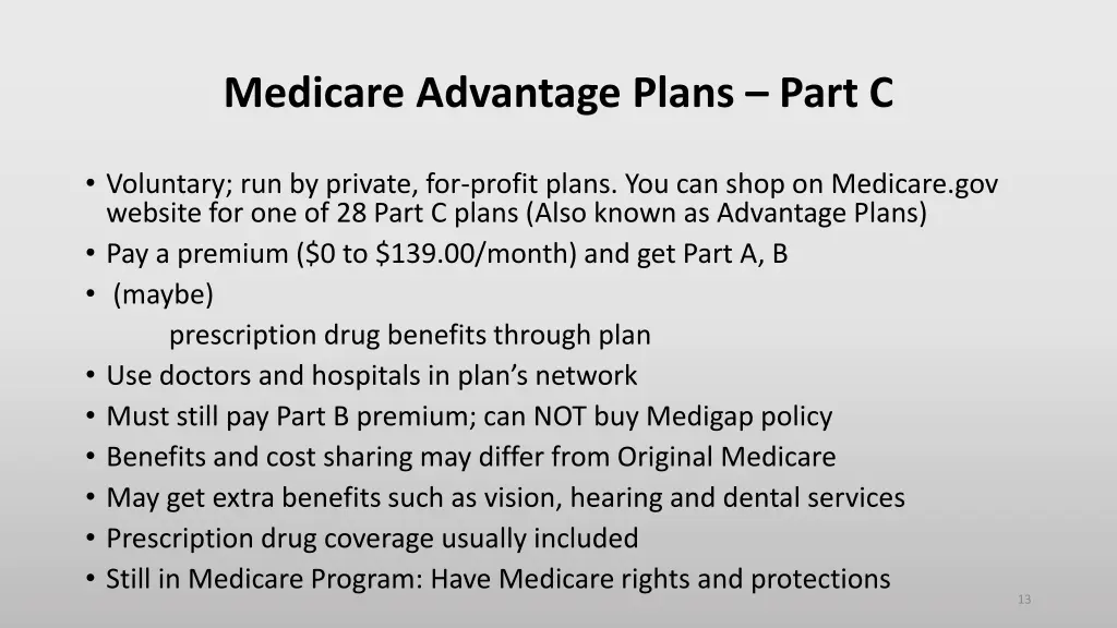 medicare advantage plans part c