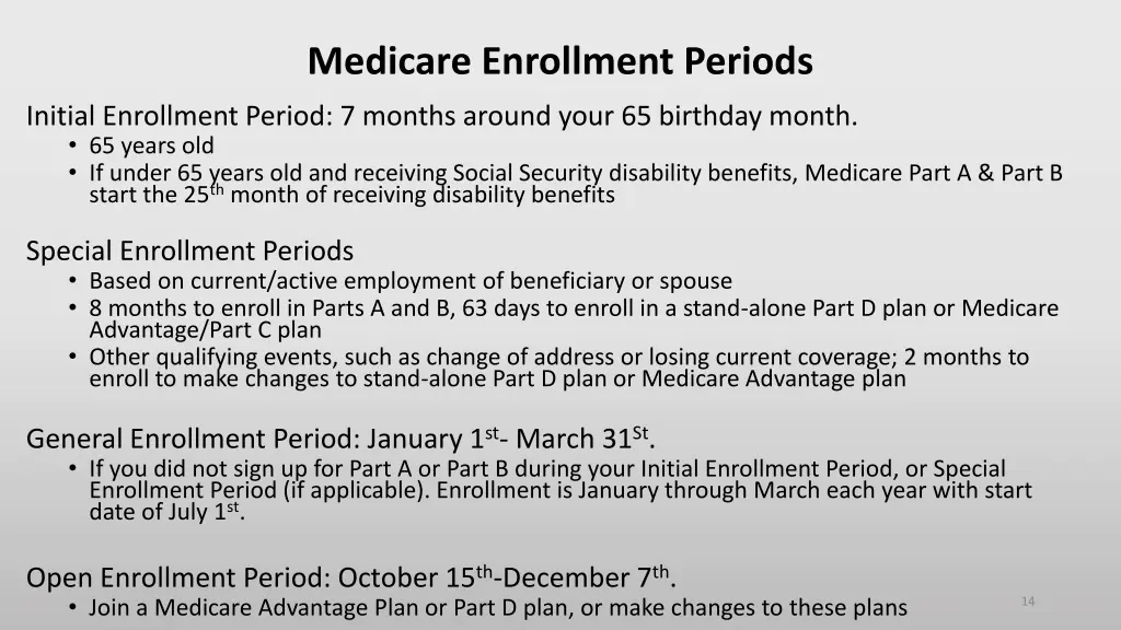 medicare enrollment periods