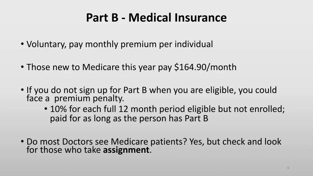 part b medical insurance