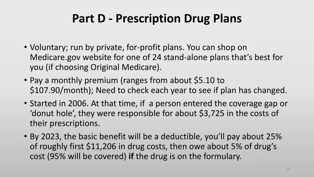part d prescription drug plans