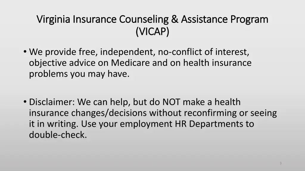 virginia insurance counseling assistance program