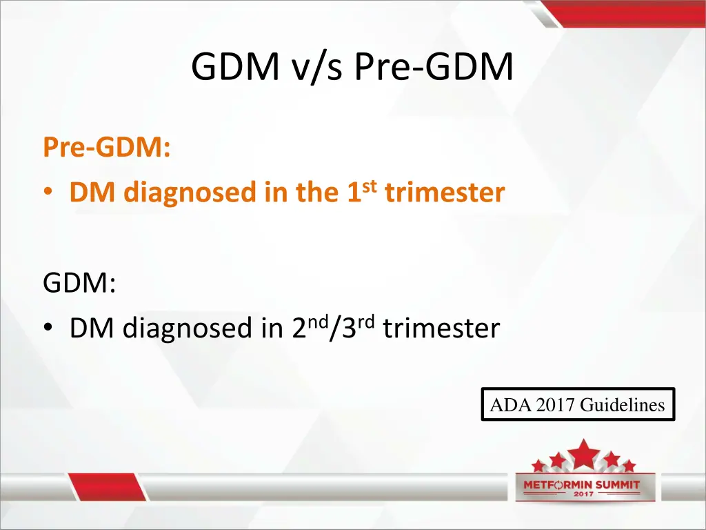 gdm v s pre gdm