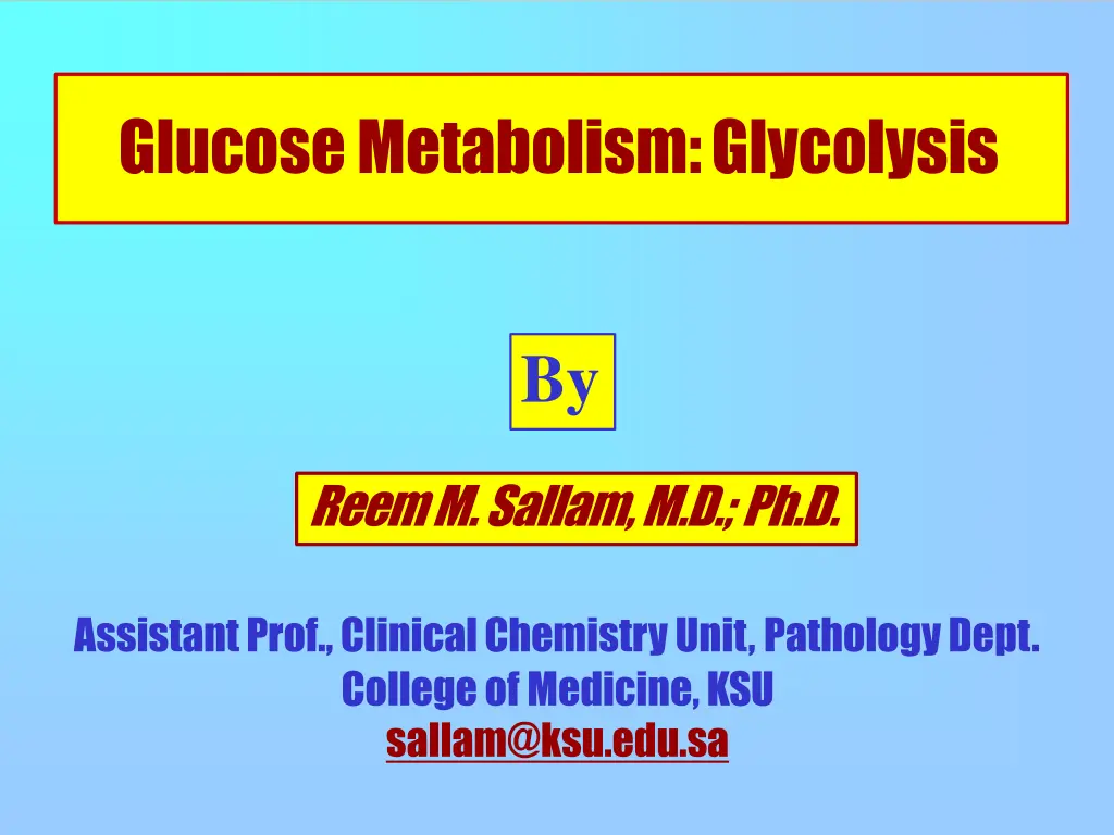 glucose metabolism glycolysis