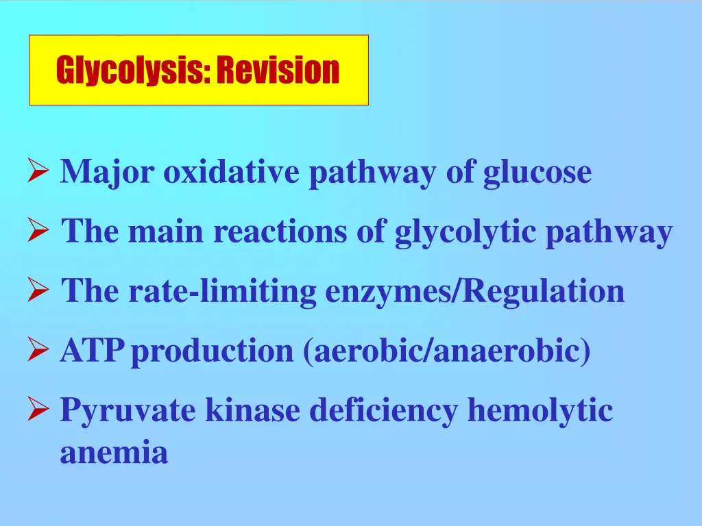 glycolysis revision