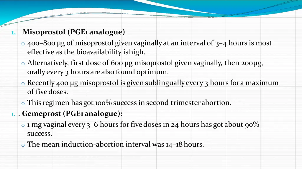 1 misoprostol pge1analogue