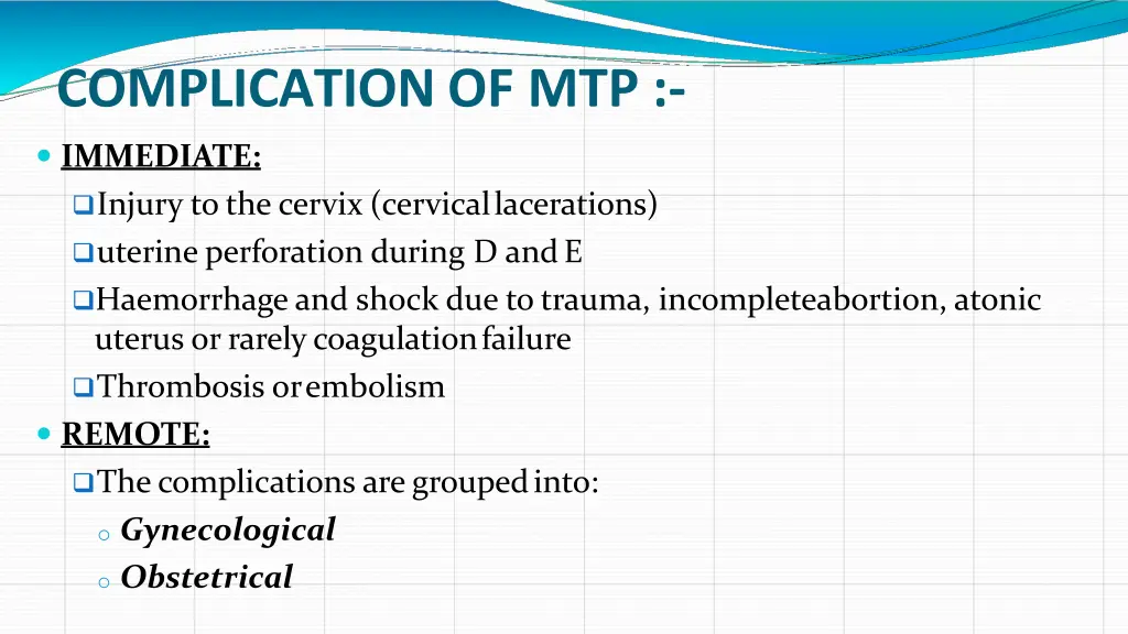 complication of mtp