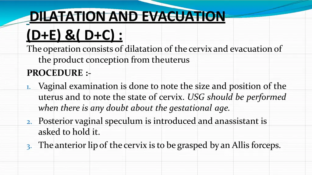 dilatation and evacuation