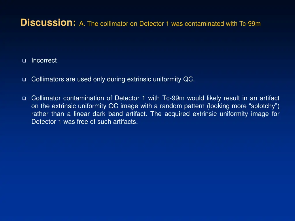 discussion a the collimator on detector