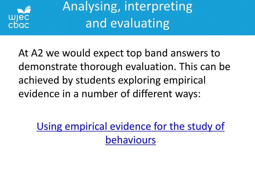 analysing interpreting and evaluating