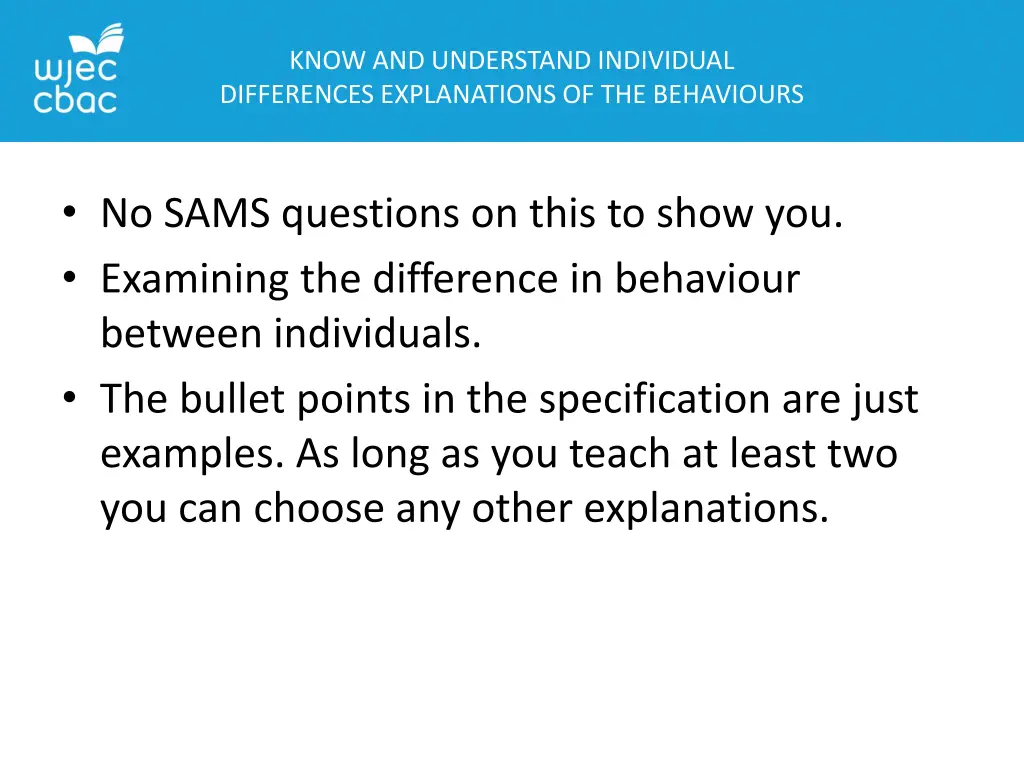 know and understand individual differences