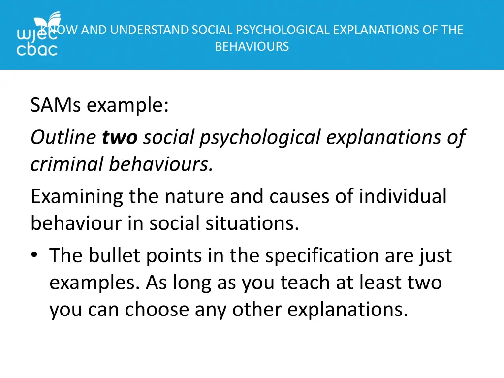 know and understand social psychological