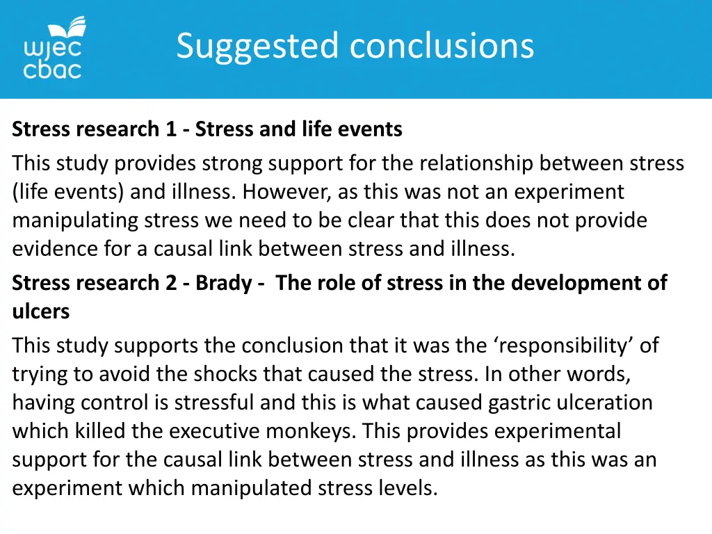 suggested conclusions