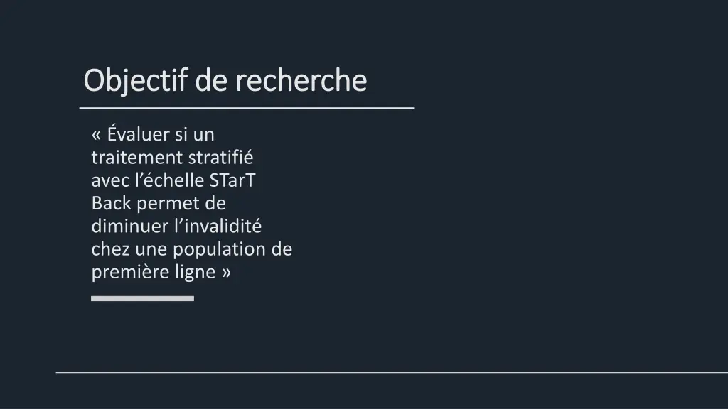 objectif de recherche objectif de recherche