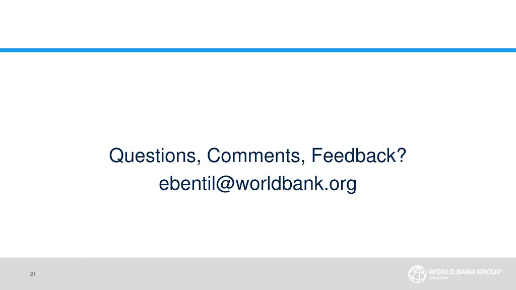 questions comments feedback ebentil@worldbank org