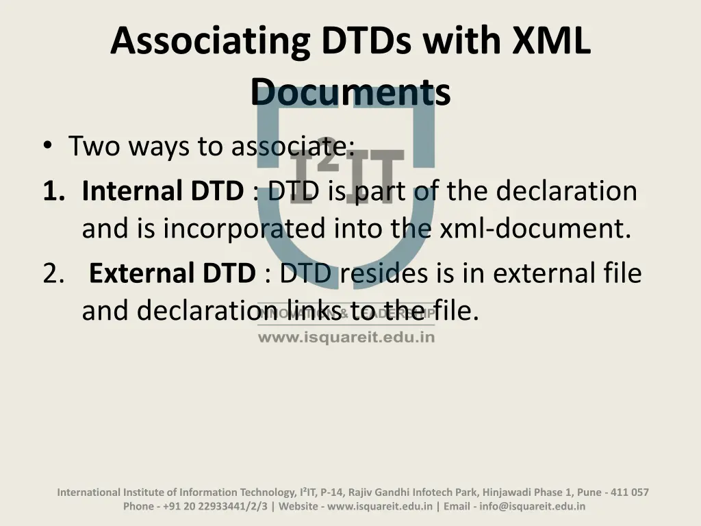 associating dtds with xml documents two ways