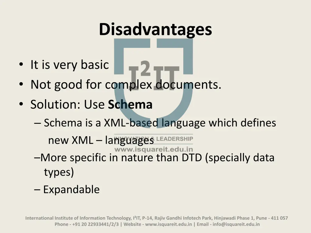 disadvantages