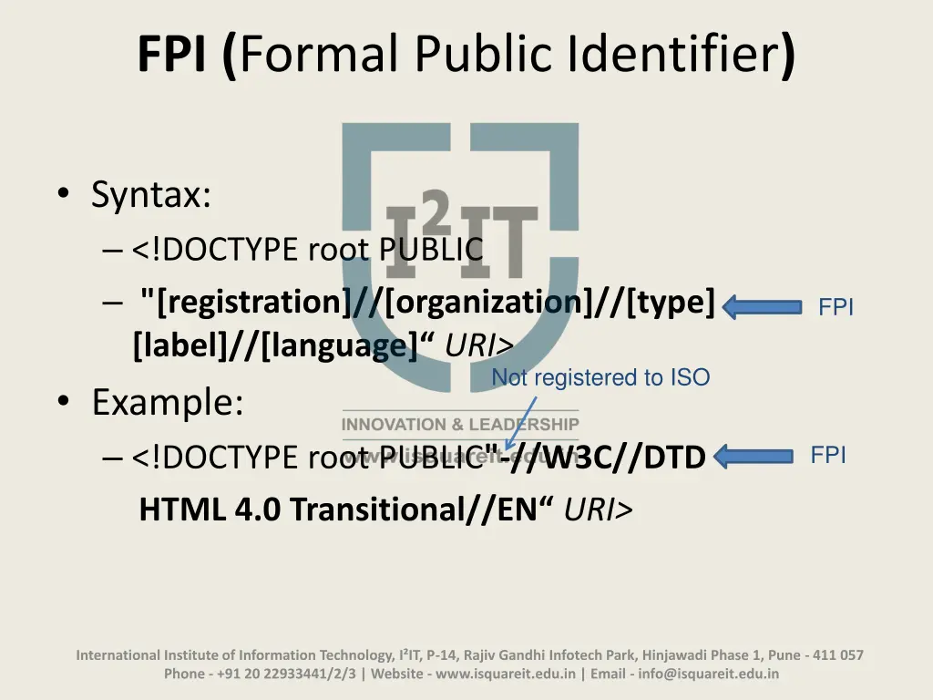 fpi formal public identifier