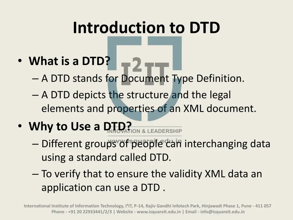 introduction to dtd