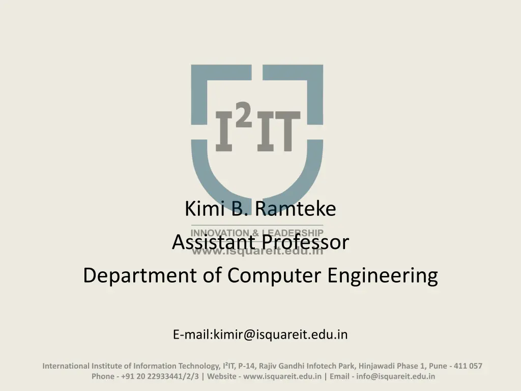 kimi b ramteke assistant professor