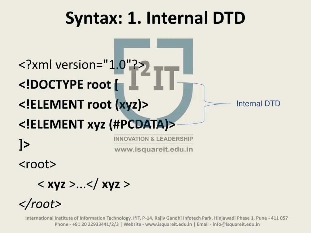 syntax 1 internal dtd