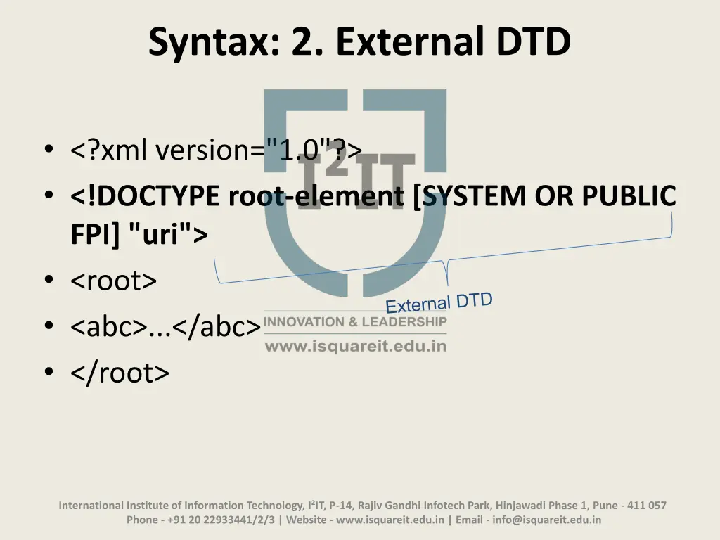syntax 2 external dtd