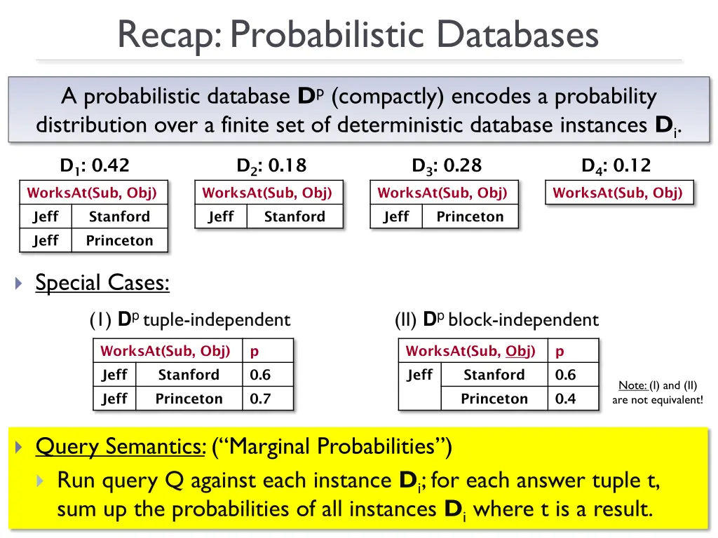 recap probabilistic databases