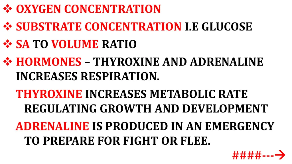oxygen concentration substrate concentration