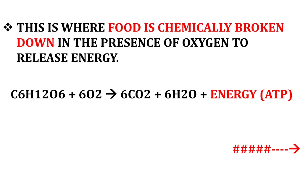 this is where food is chemically broken down