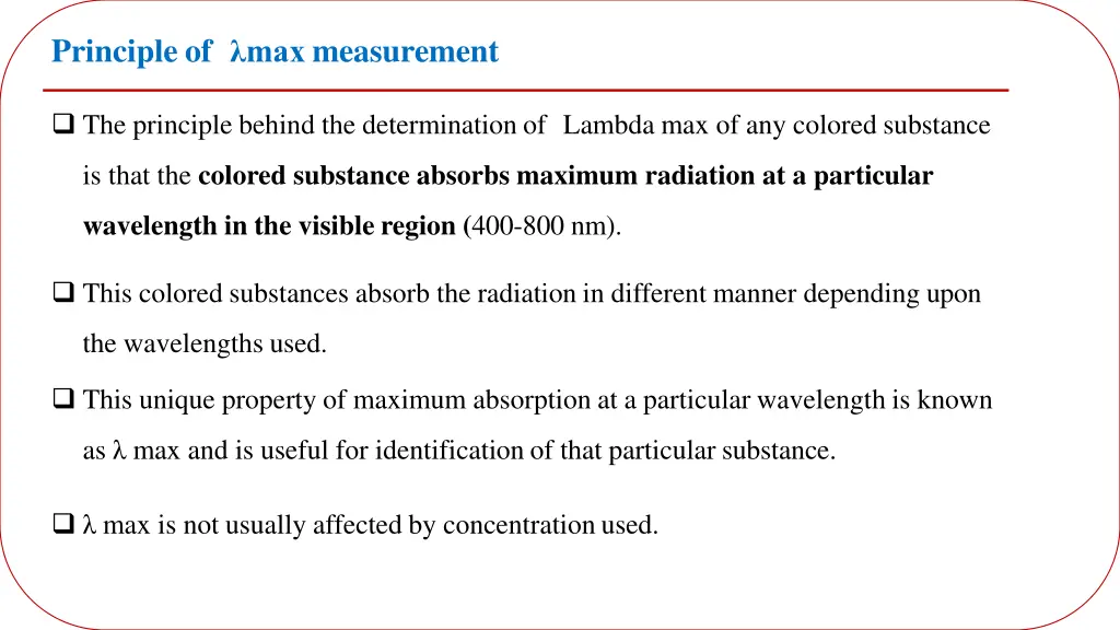 principle of max measurement
