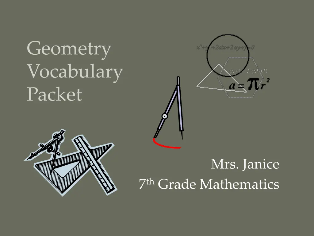 geometry vocabulary packet