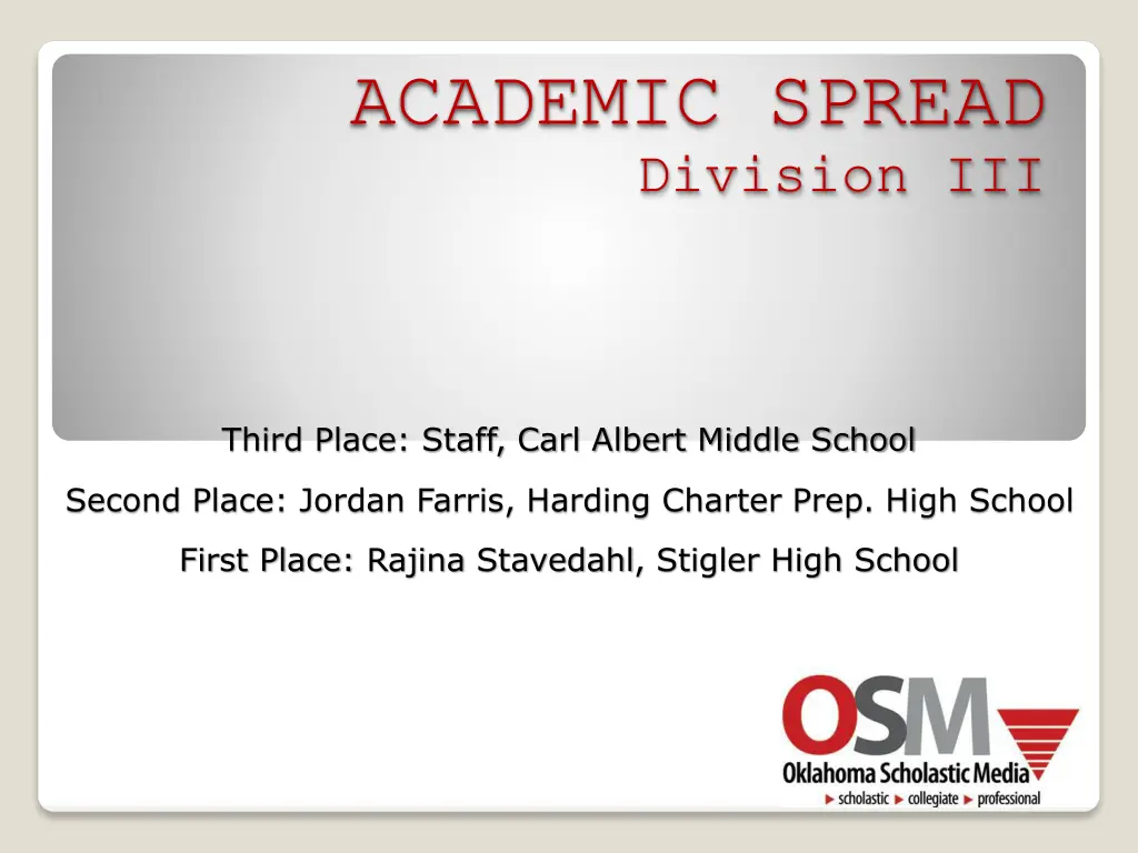 academic spread division iii