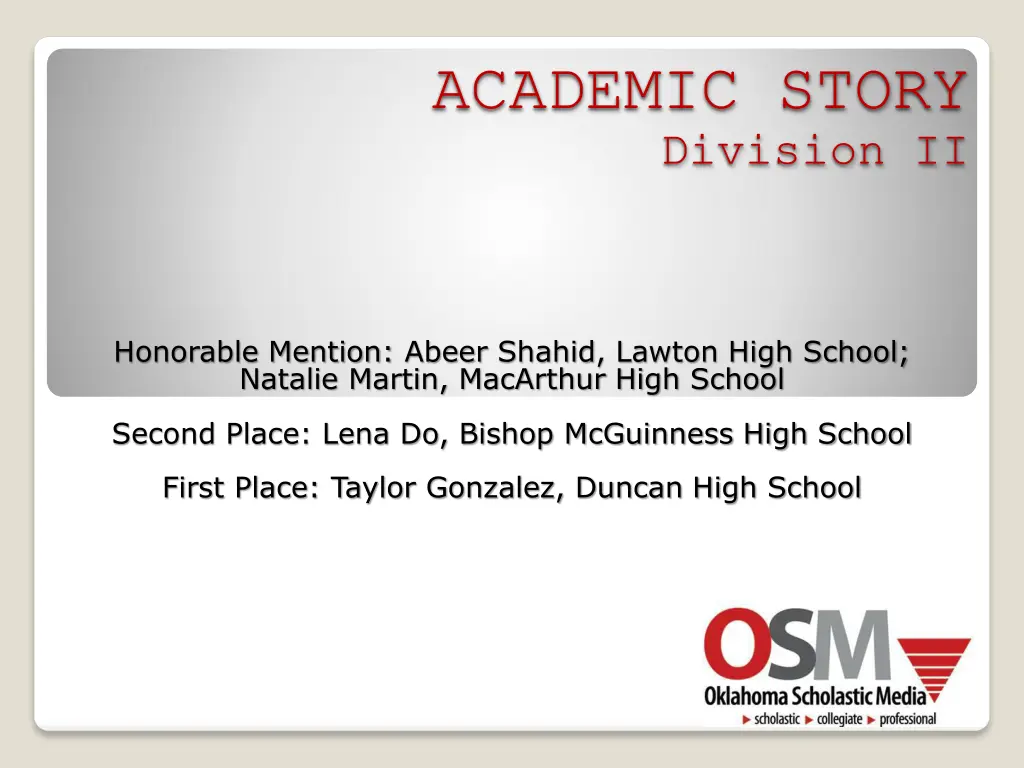 academic story division ii