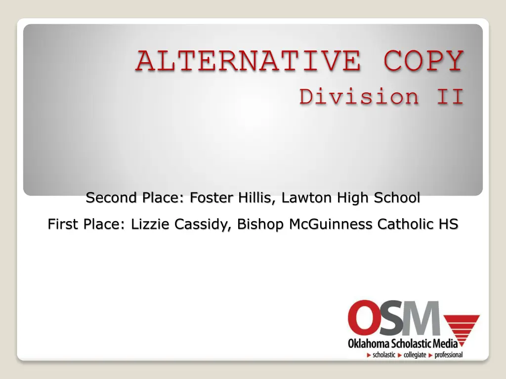 alternative copy division ii