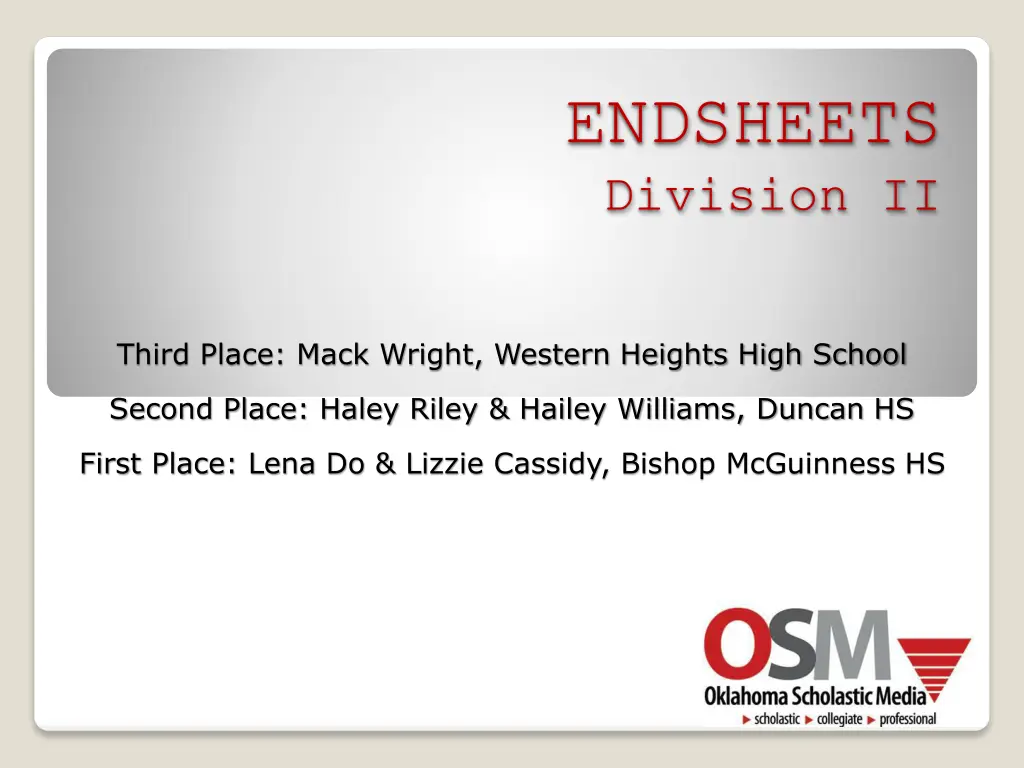 endsheets division ii