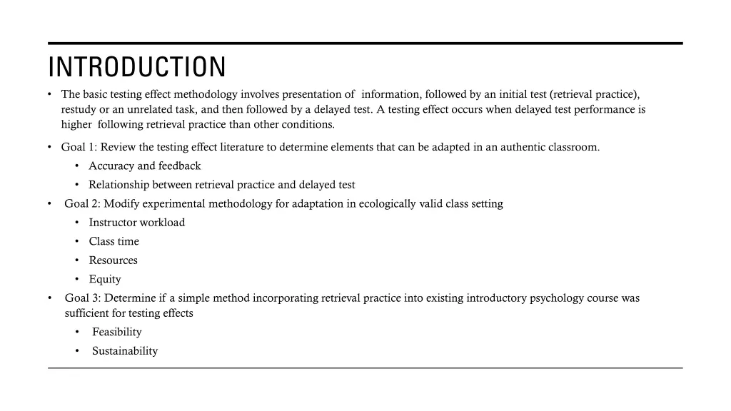 introduction the basic testing effect methodology