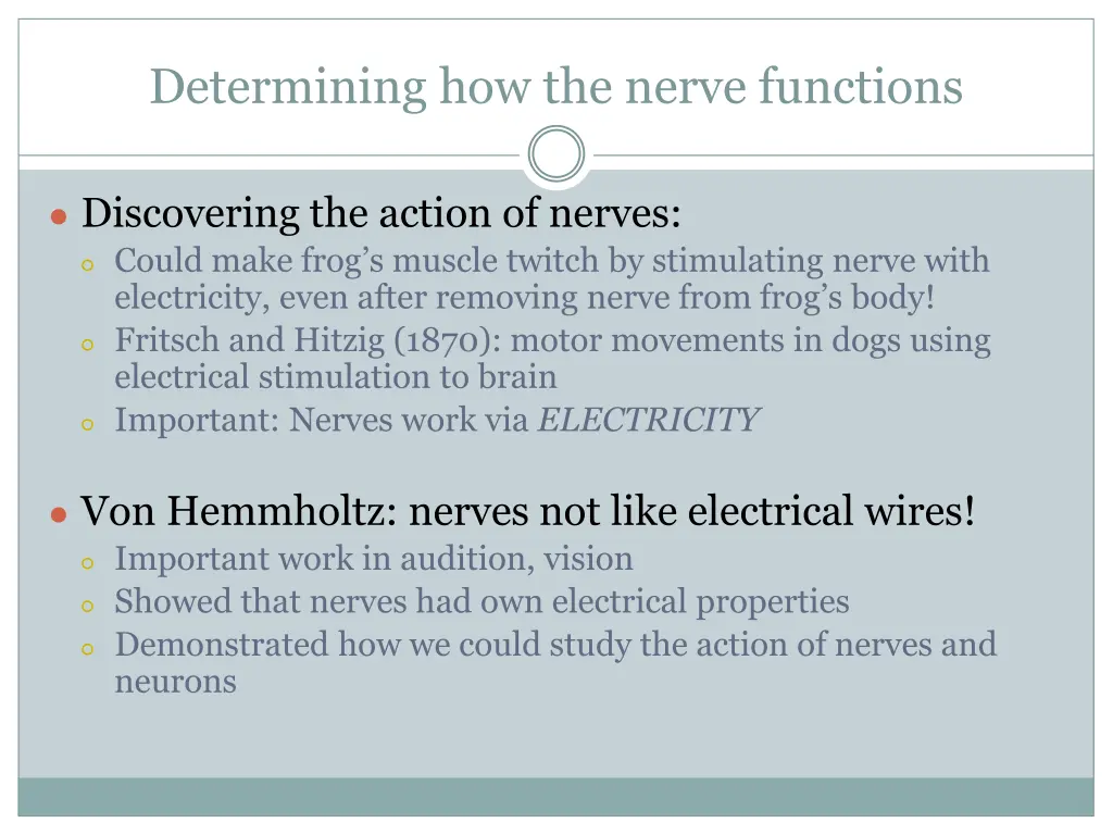 determining how the nerve functions