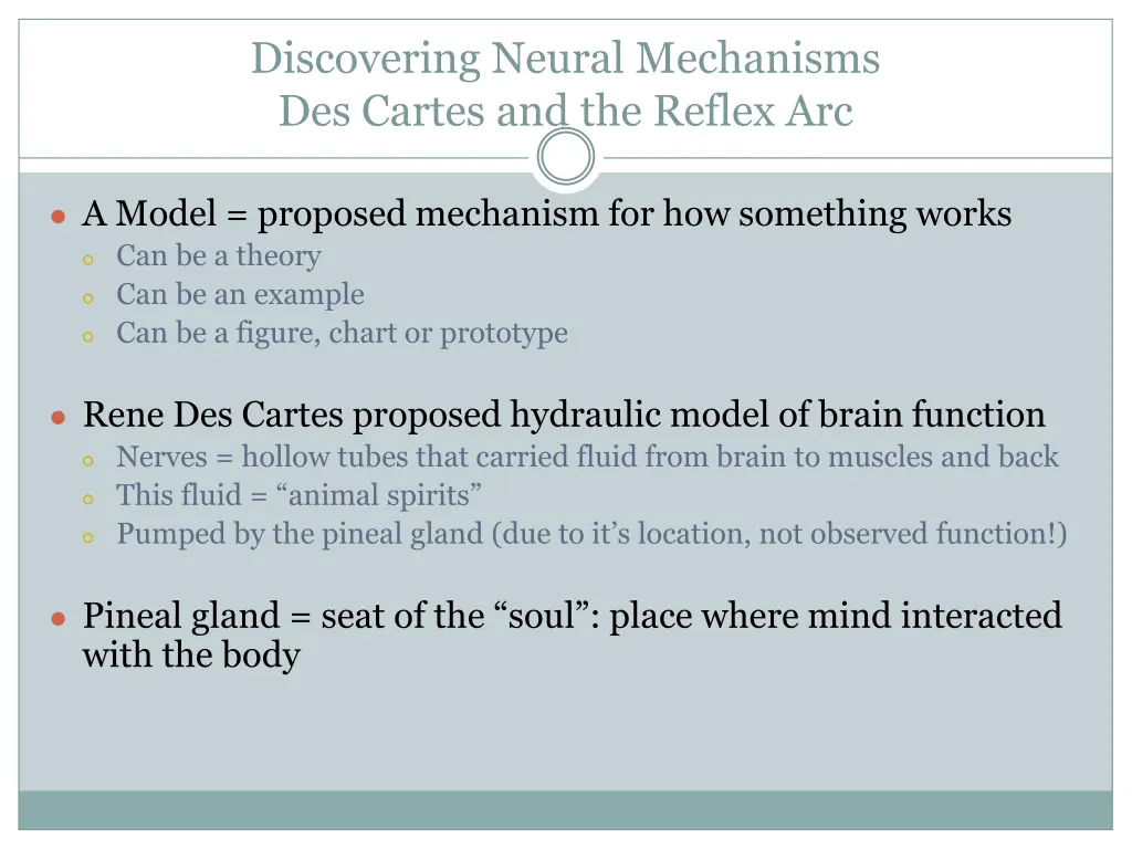 discovering neural mechanisms des cartes