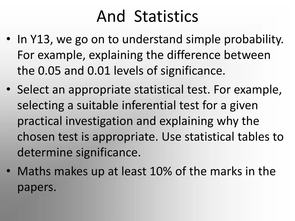 and statistics