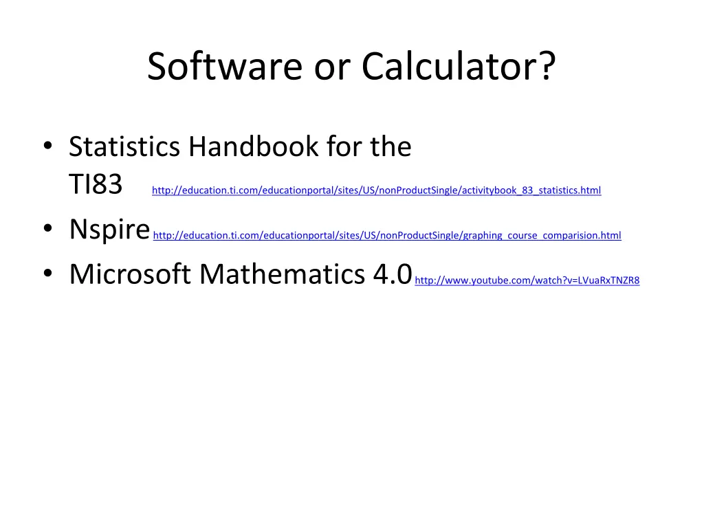 software or calculator 1