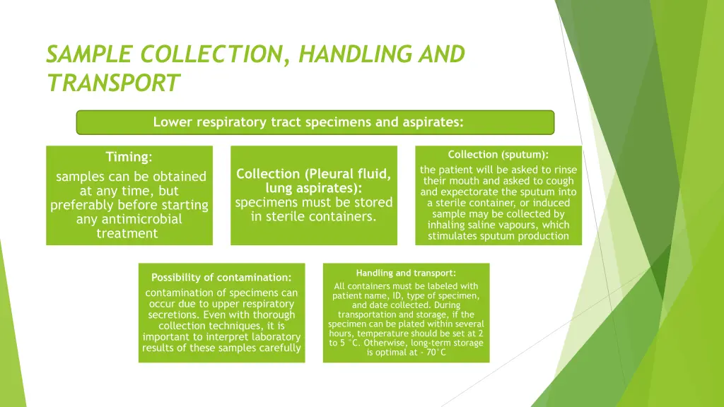 sample collection handling and transport