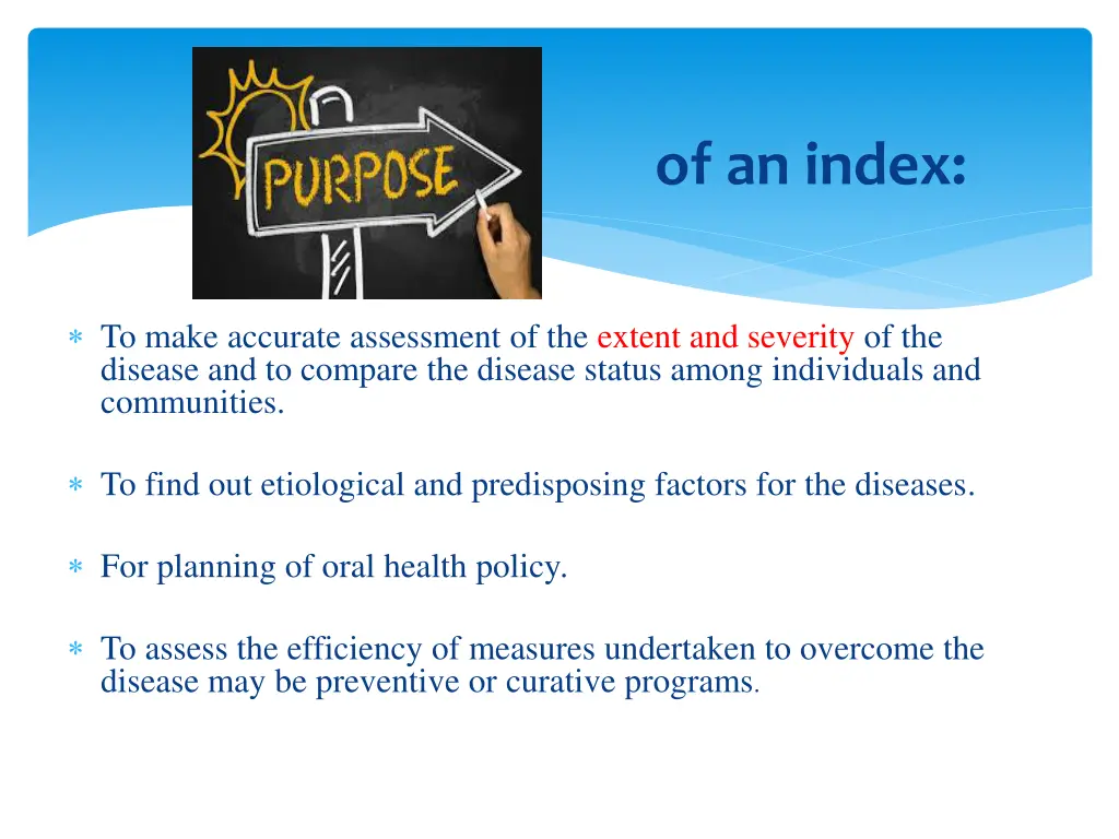 of an index