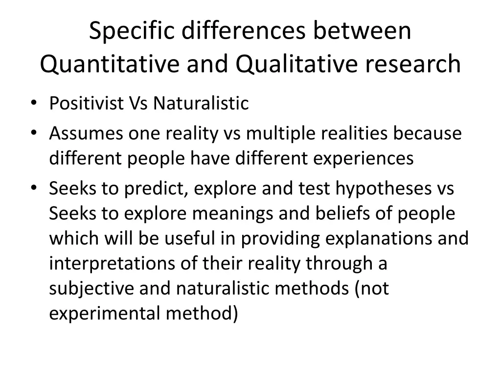 specific differences between quantitative