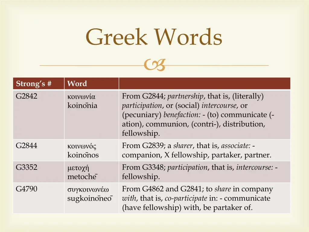 greek words