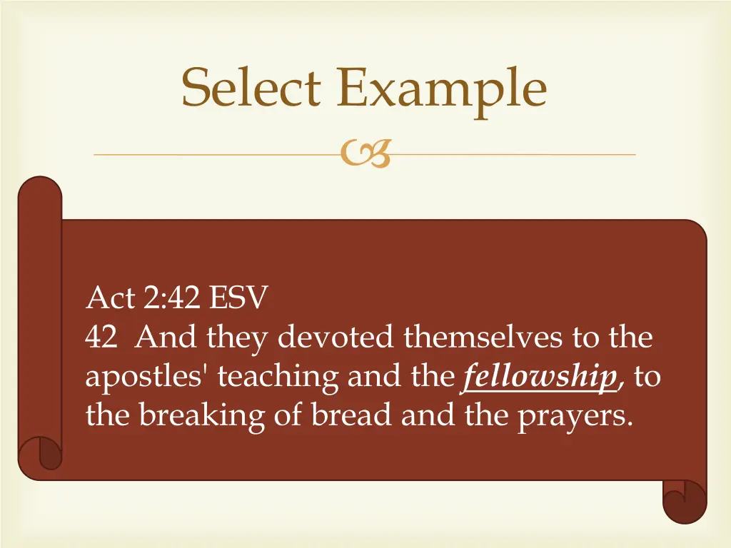 select example 1