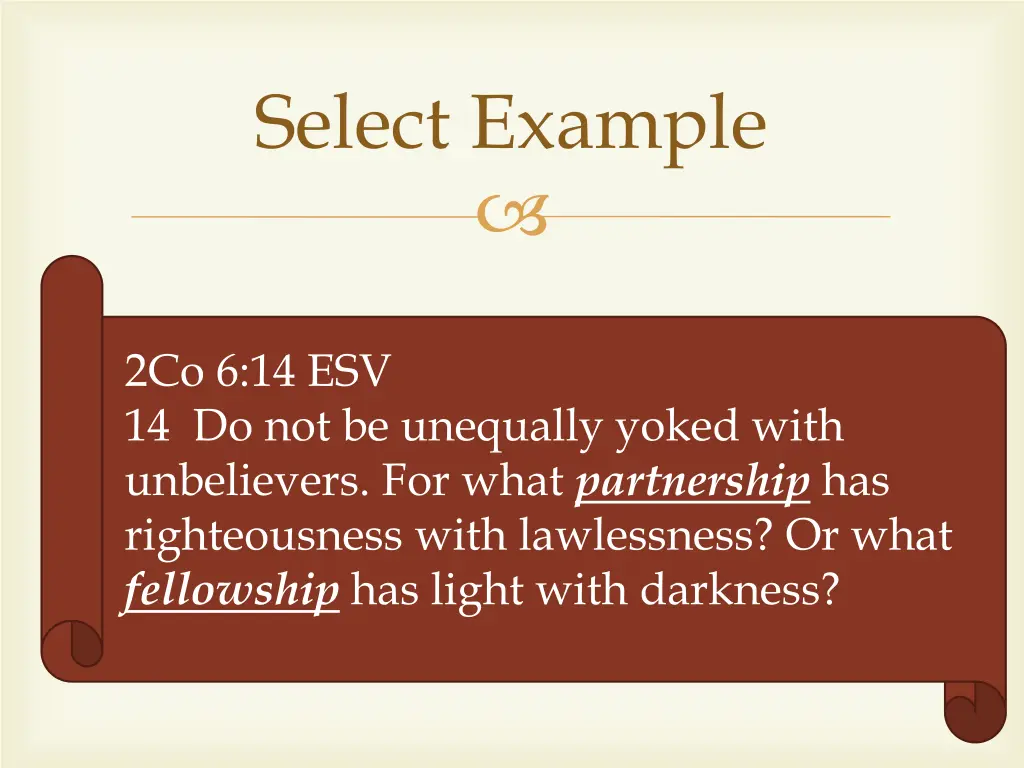 select example 7