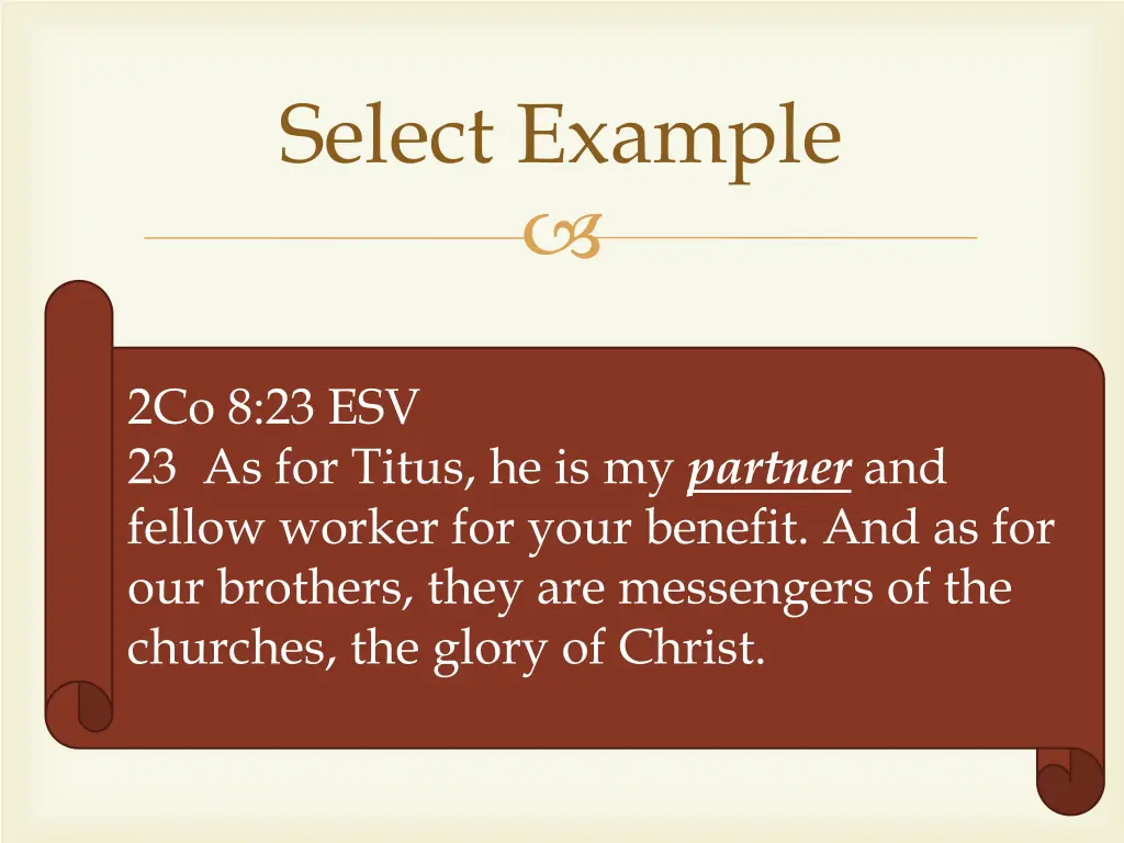 select example 8