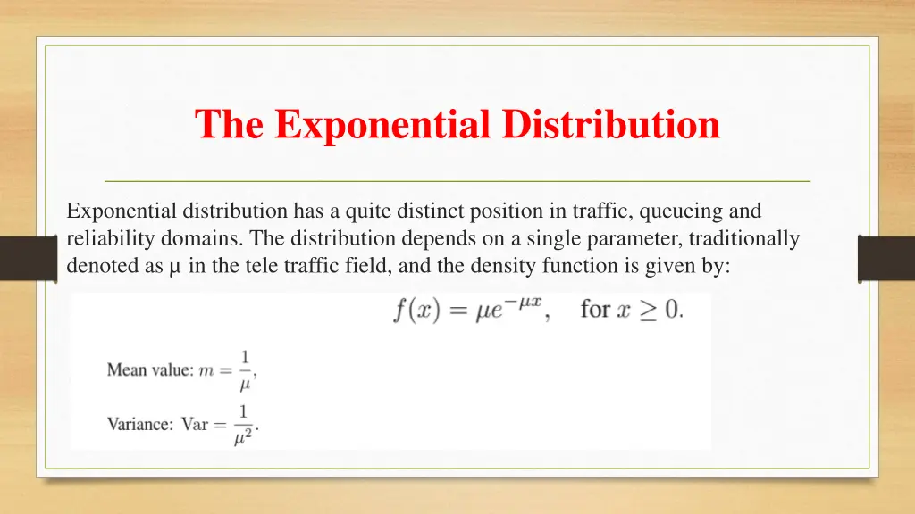 the exponential distribution
