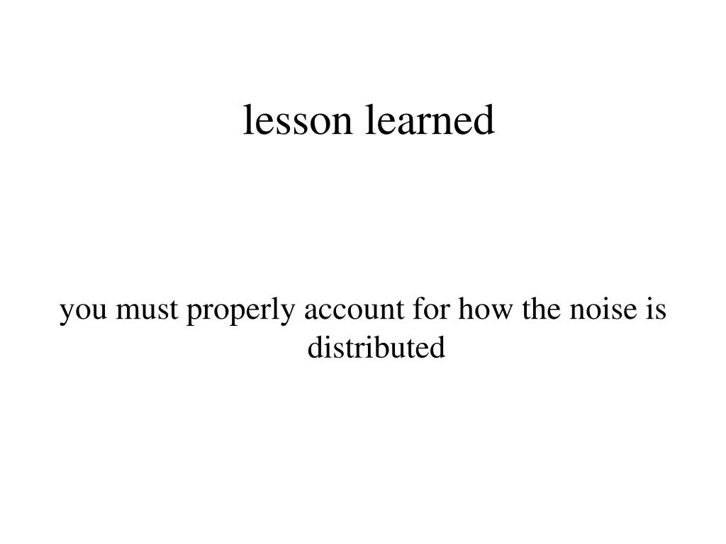lesson learned