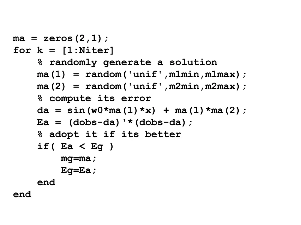 ma zeros 2 1 for k 1 niter randomly generate
