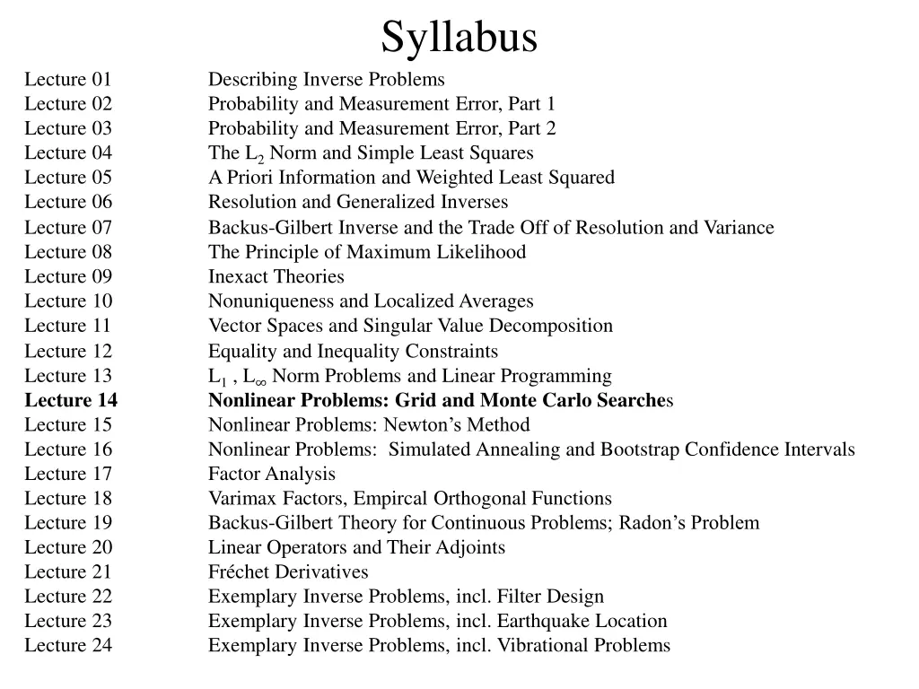 syllabus